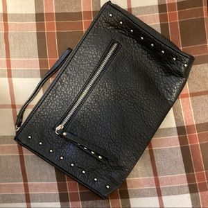 Black Faux Leather Clutch